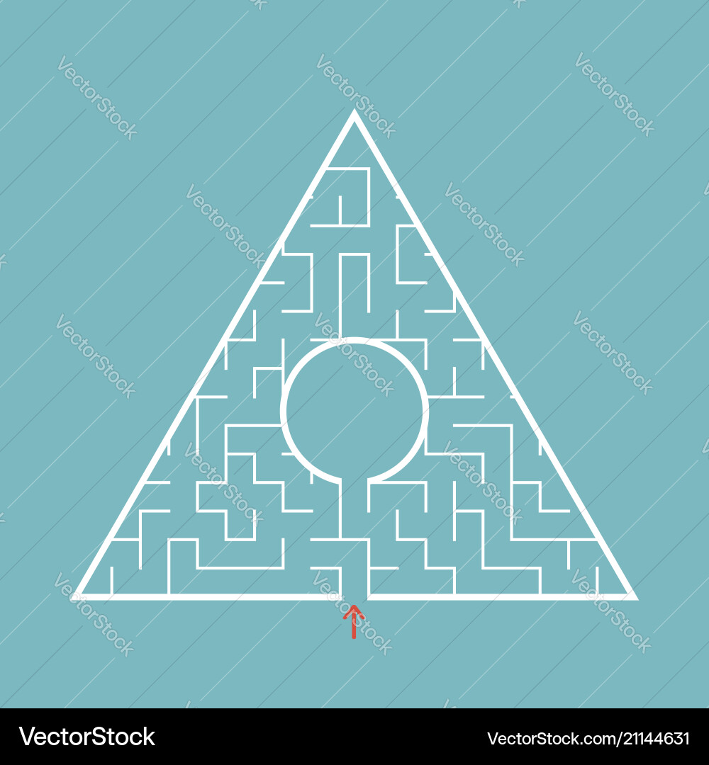 Triangular labyrinth with an input and exit Triangular labyrinth with an input and exit vector image