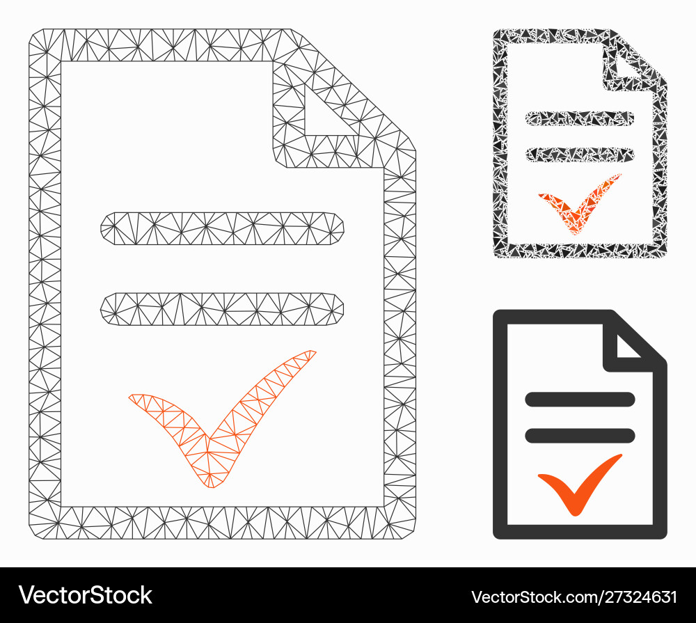 Valid document mesh wire frame model Valid document mesh wire frame model vector image