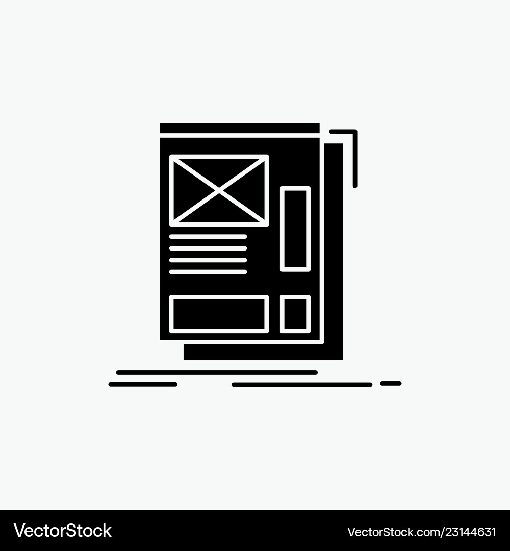 Wire framing web layout development glyph icon vector image