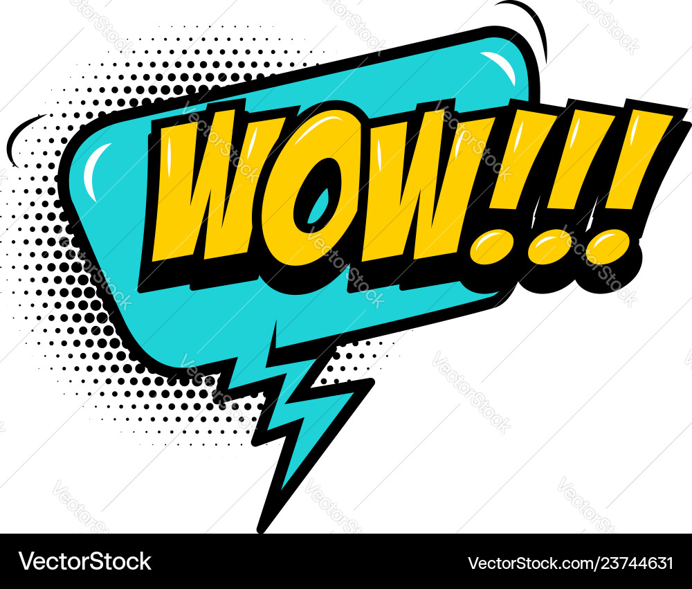 Wow comic style phrase with speech bubble Wow comic style phrase with speech bubble vector image