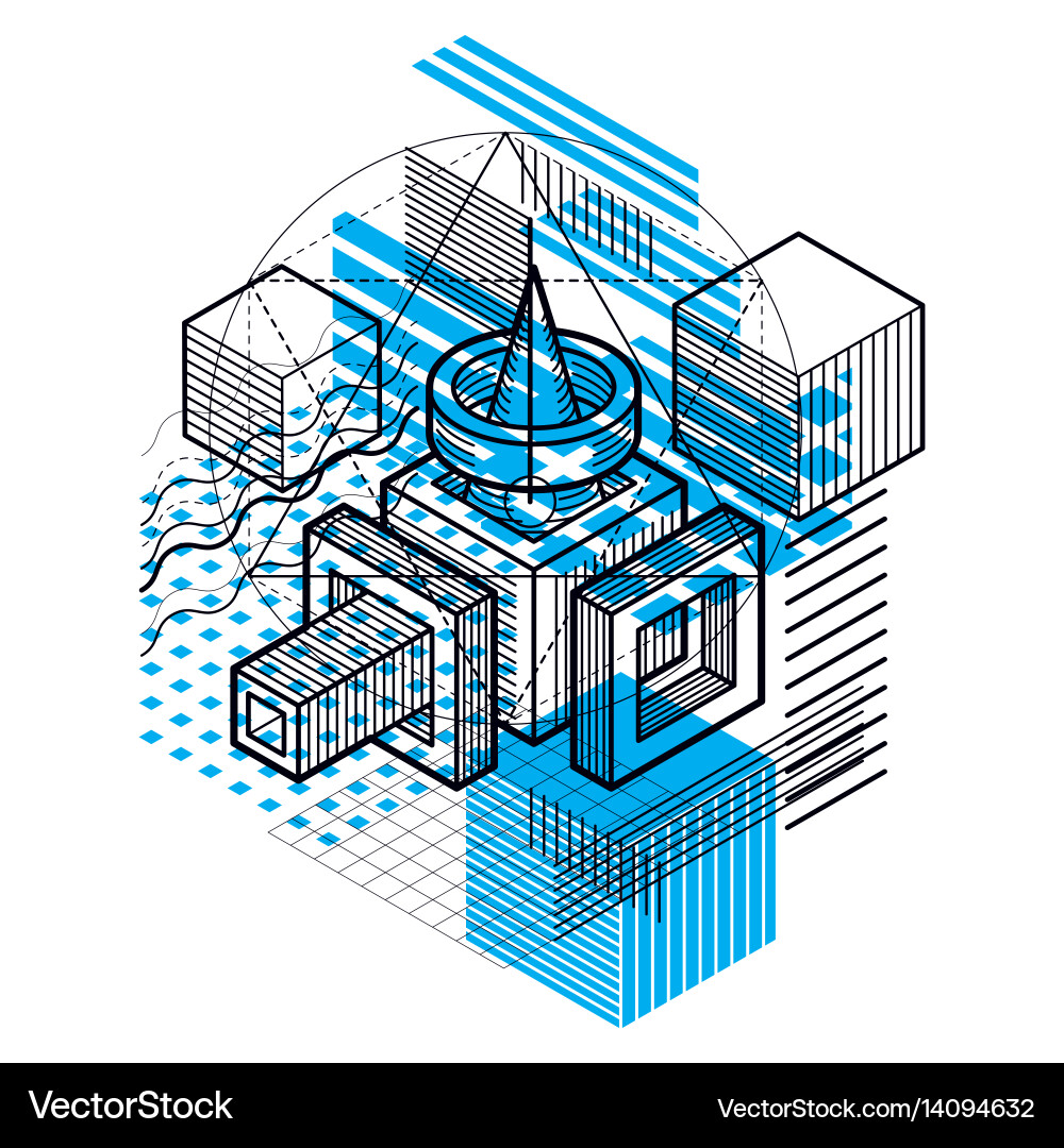 Abstract background with isometric lines Vector Image