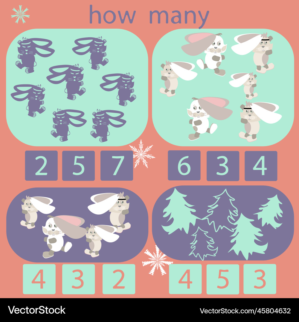 Count how many rabbits are in the picture Count how many rabbits are in the picture vector image