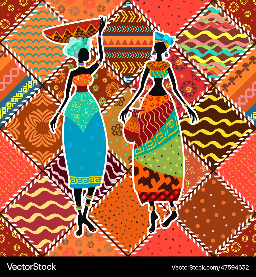Cozy patchwork seamless pattern with application vector image
