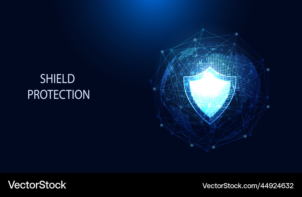 Cybersecurity Abstract Shield Background vector image
