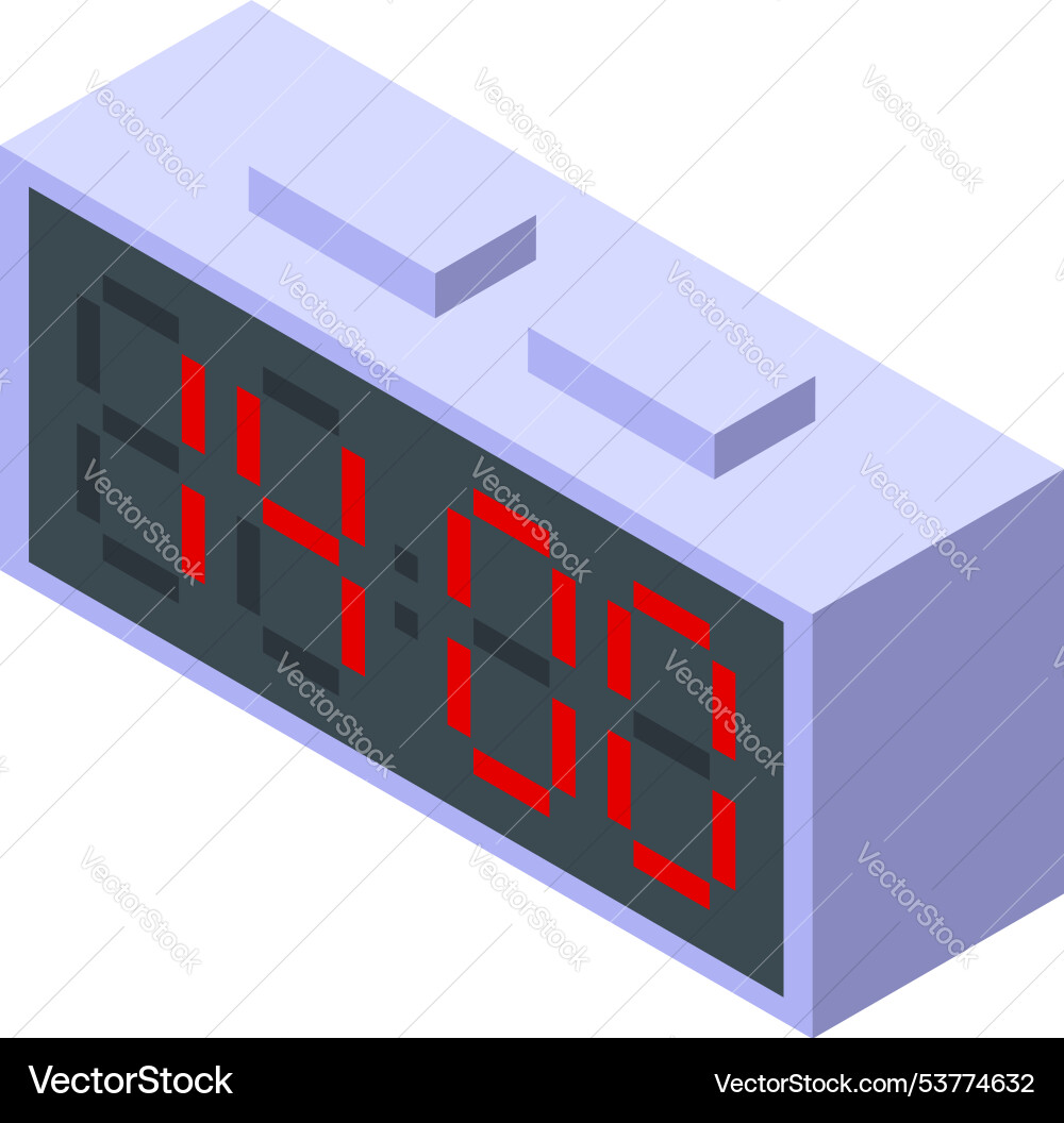 Digital alarm clock showing time in red numbers vector image