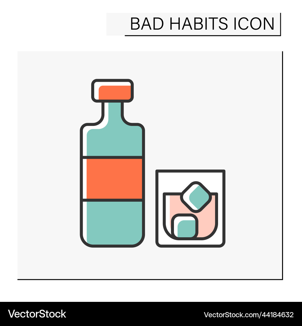 Drinking color icon Drinking color icon vector image