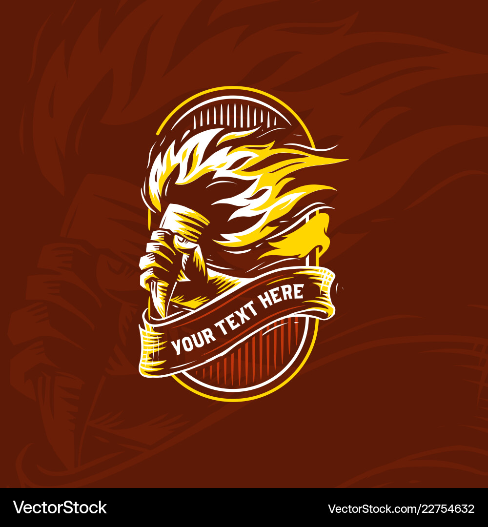 Fiery Torch Emblem vector image