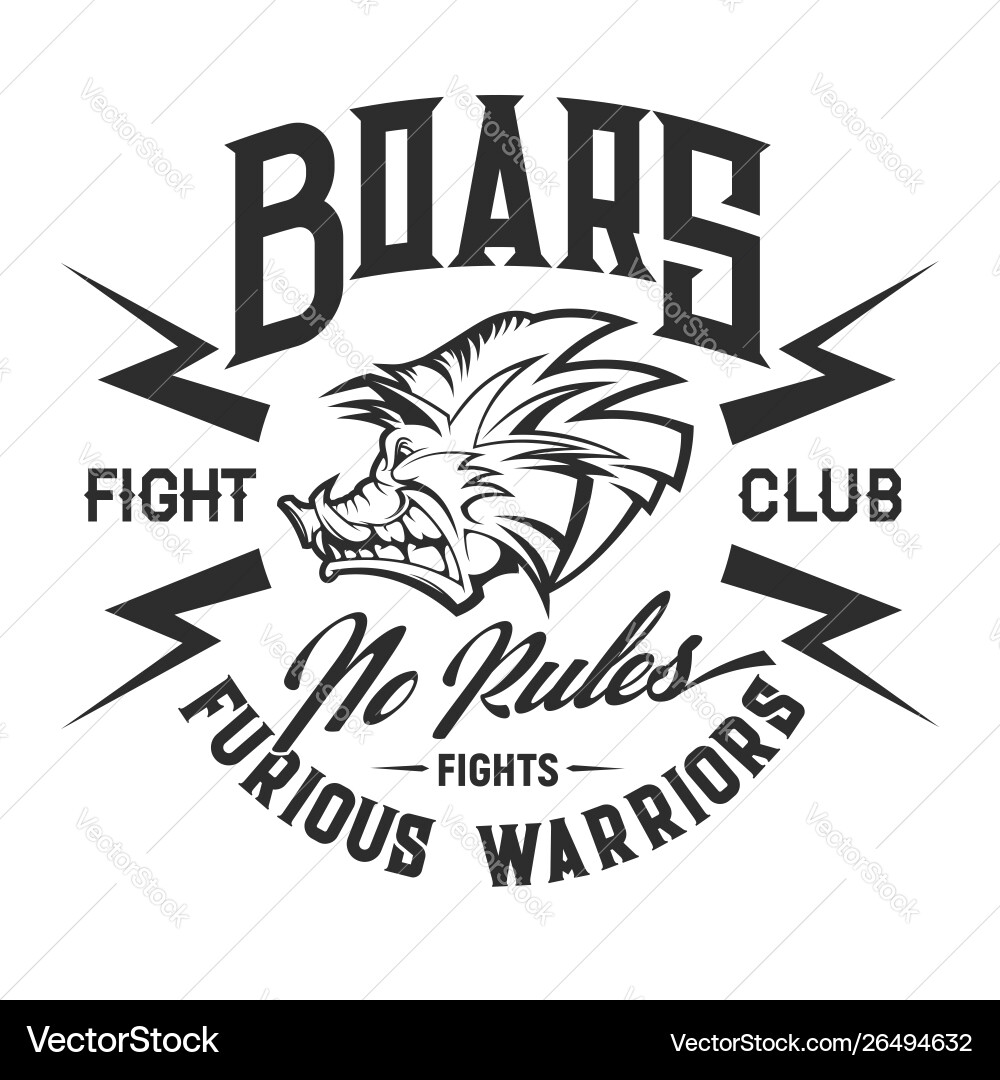 Fight Club Boar T-Shirt vector image