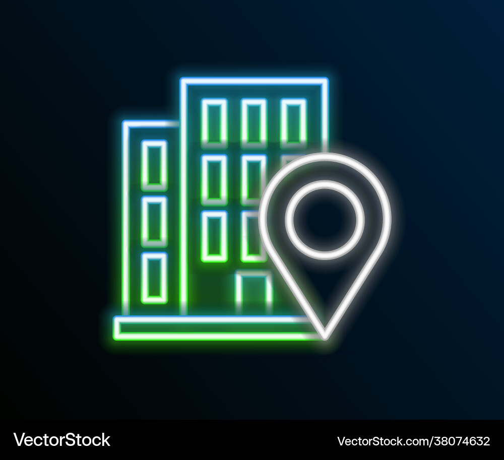Glowing neon line map pointer with house icon Glowing neon line map pointer with house icon vector image