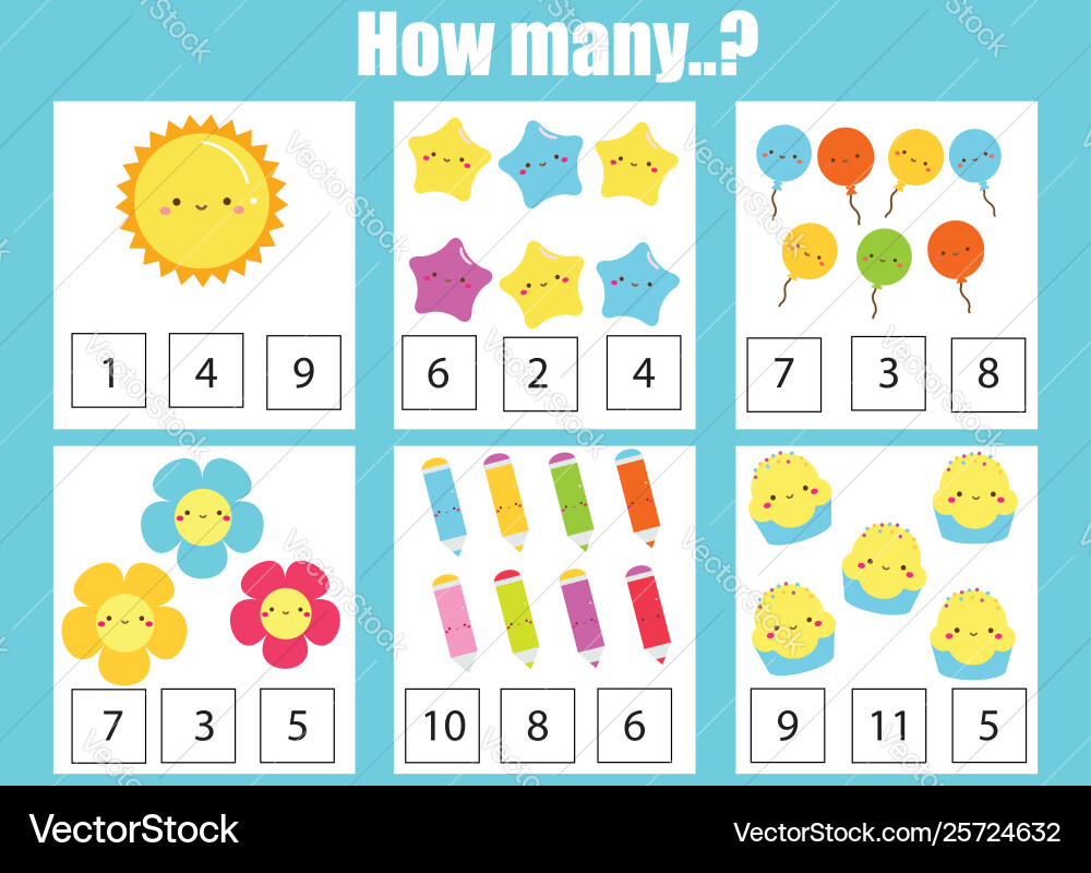 Kids Counting Math Game - Number Learning vector image