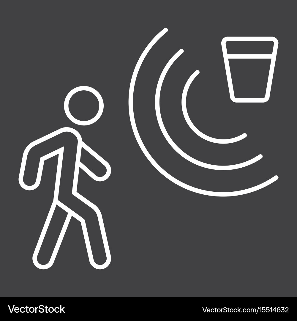 Motion detector line icon security and guard vector image