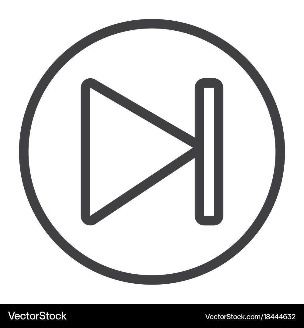 Next button line icon web and mobile audio sign vector image