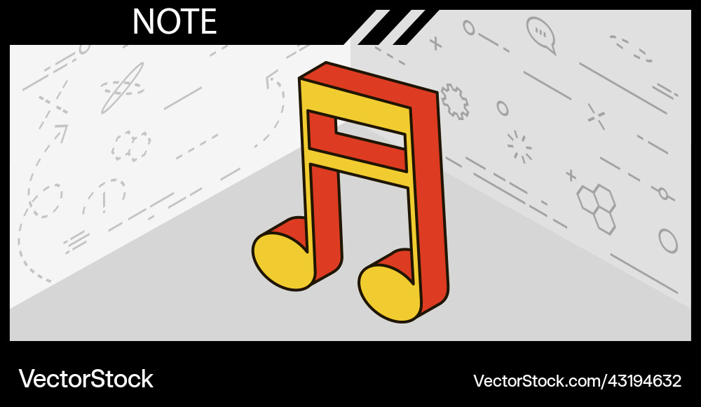 Note isometric design icon web 3d colorful Note isometric design icon web 3d colorful vector image