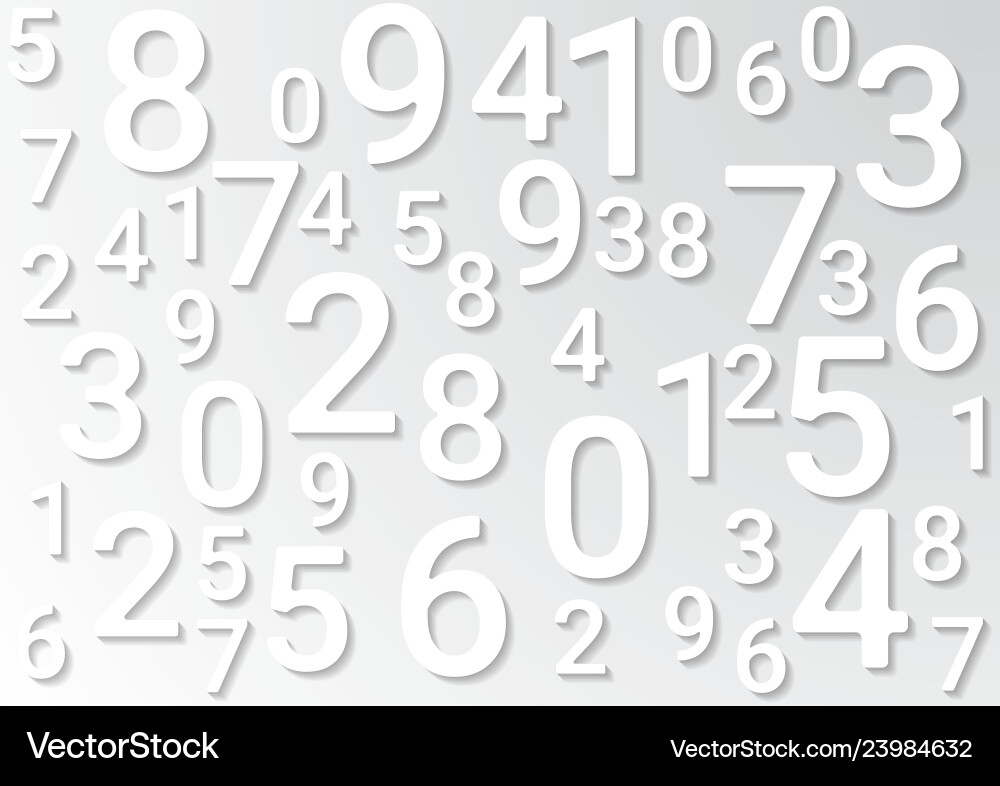 On a light background are different numbers On a light background are different numbers vector image