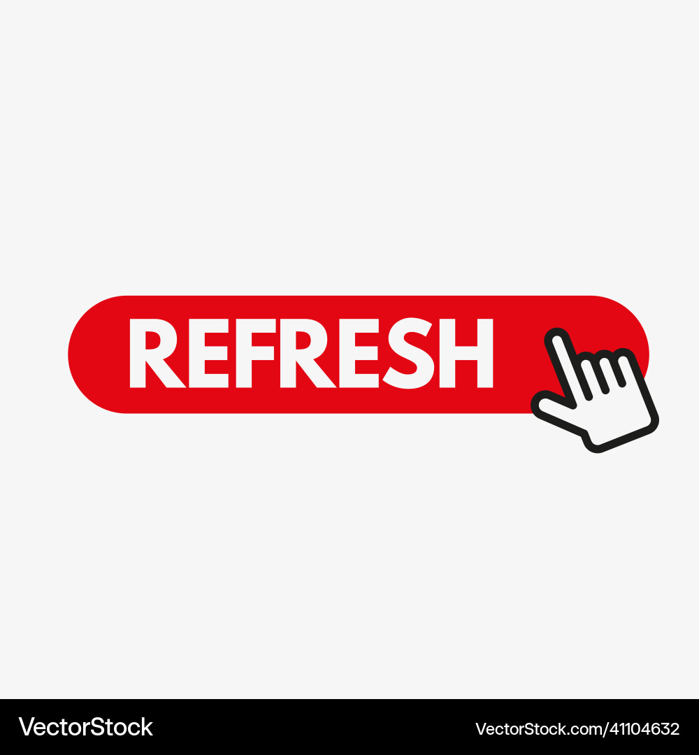 Refresh button and cursor clicking icon vector image
