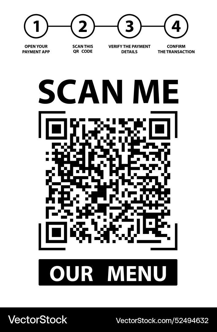 Scan me to watch menu guide and instruction Scan me to watch menu guide and instruction vector image