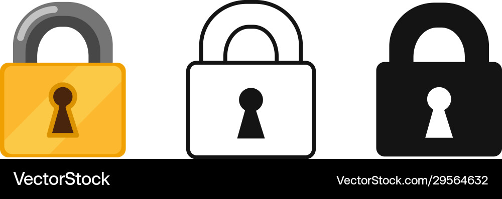 Set different padlock icons Set different padlock icons vector image