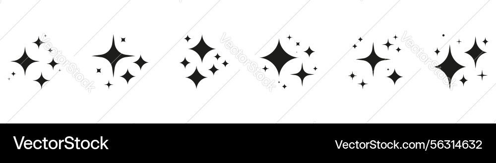 Sparkle starburst pattern solid icon set Sparkle starburst pattern solid icon set Vector Image