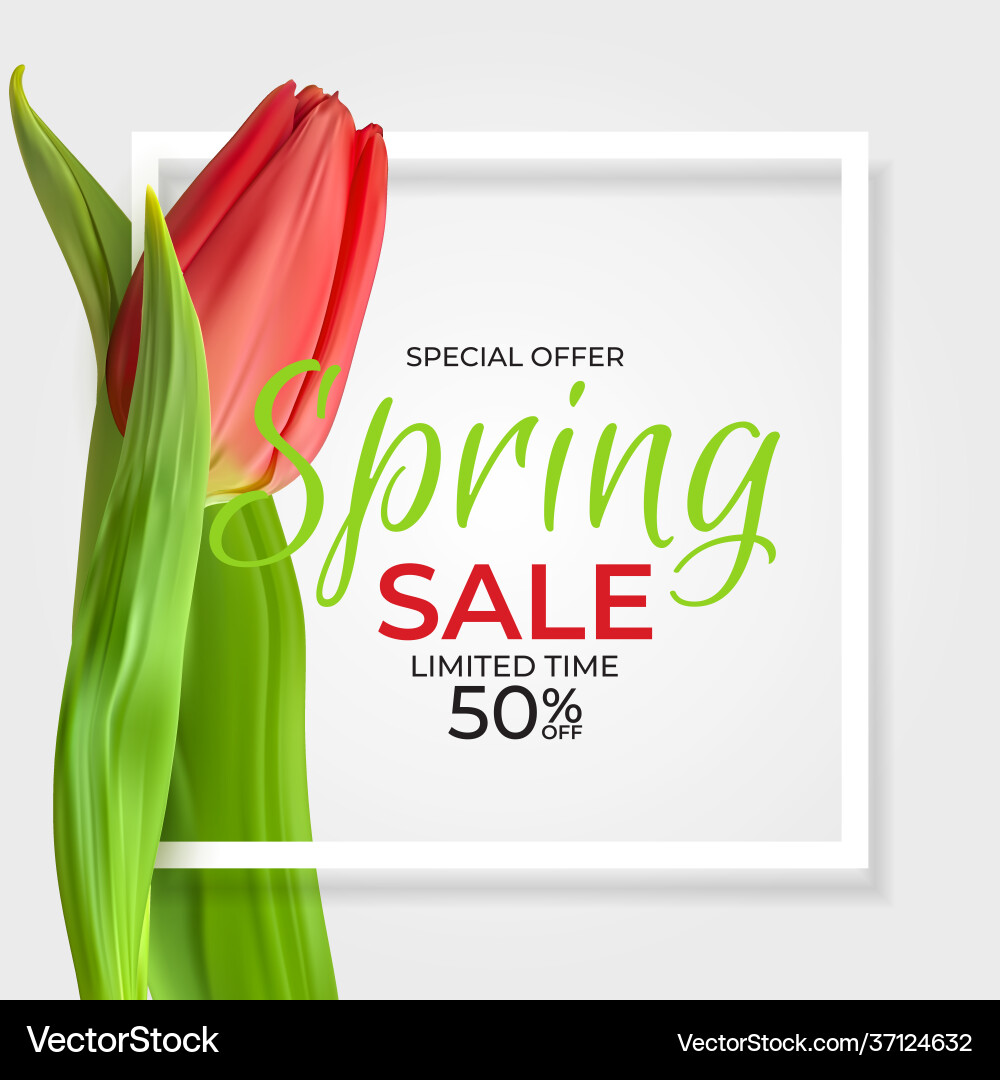 Spring sale template background with realistic Spring sale template background with realistic vector image