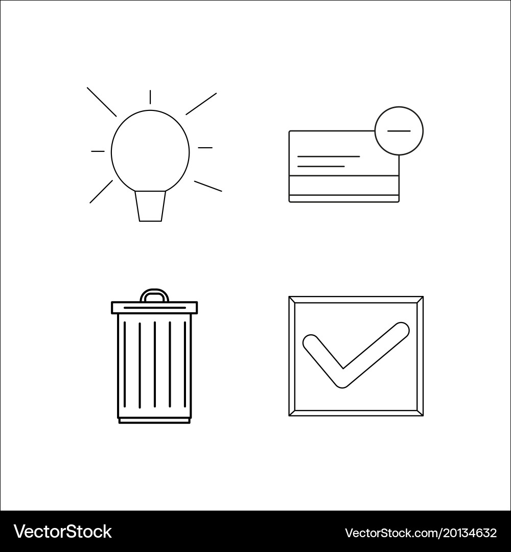 Web simple linear icon setsimple outline icons vector image