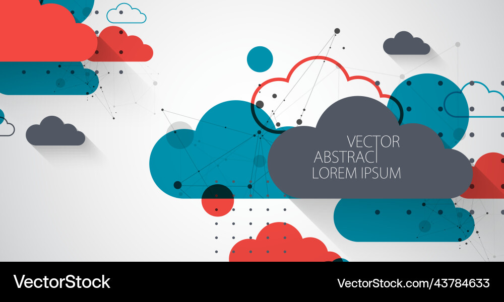Abstract background with clouds technological vector image