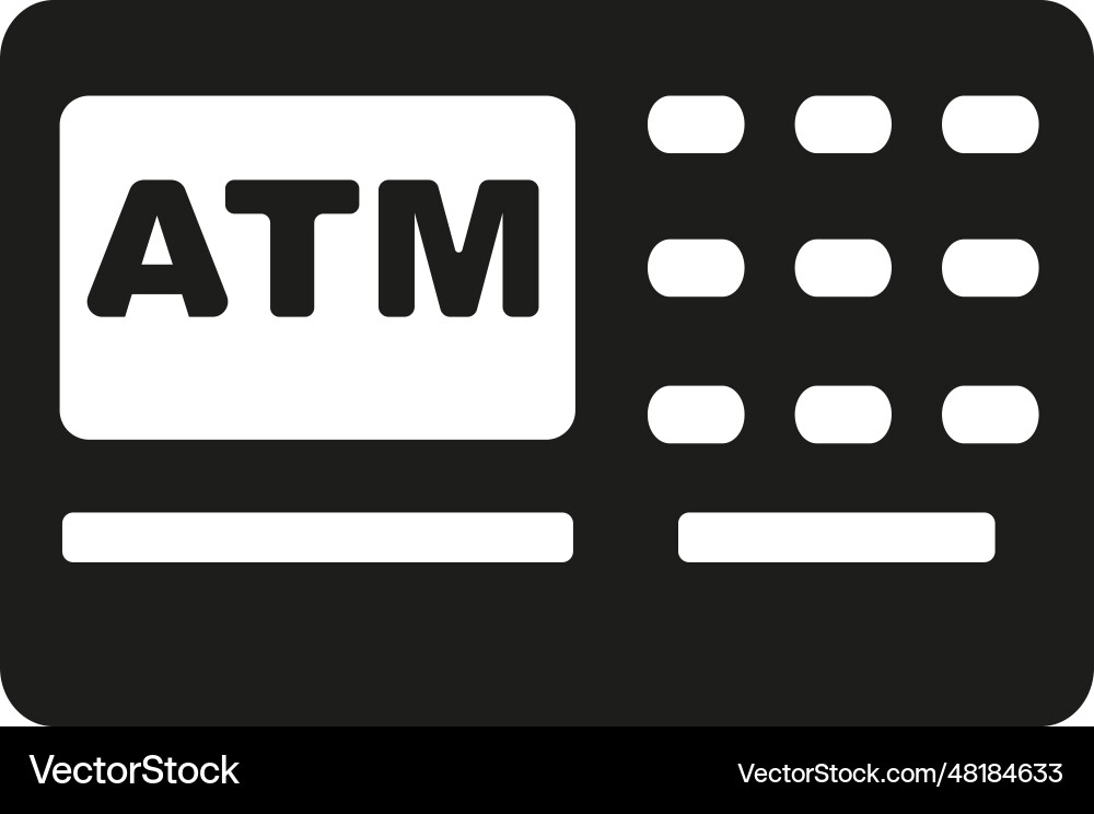 Atm screen with keypad simple icon Vector Image
