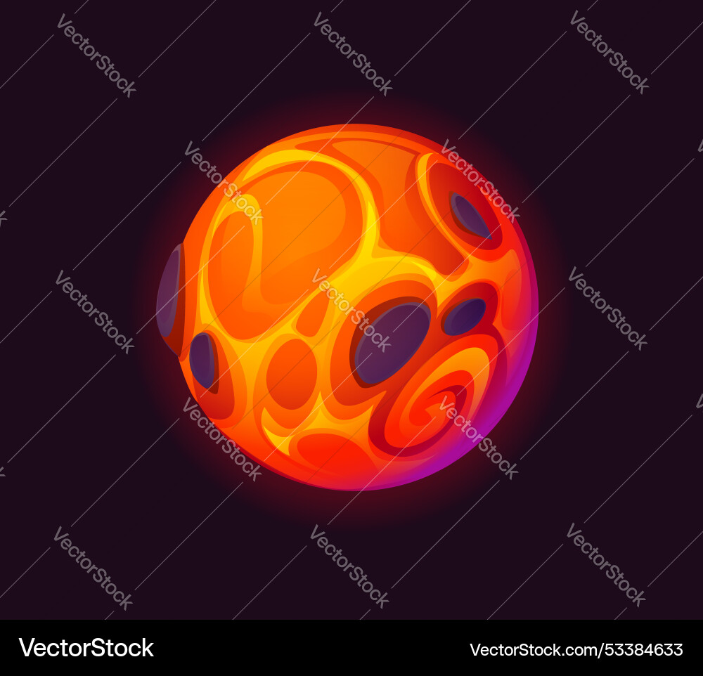 Cartoon galaxy fantasy alien magma space planet Cartoon galaxy fantasy alien magma space planet Vector Image
