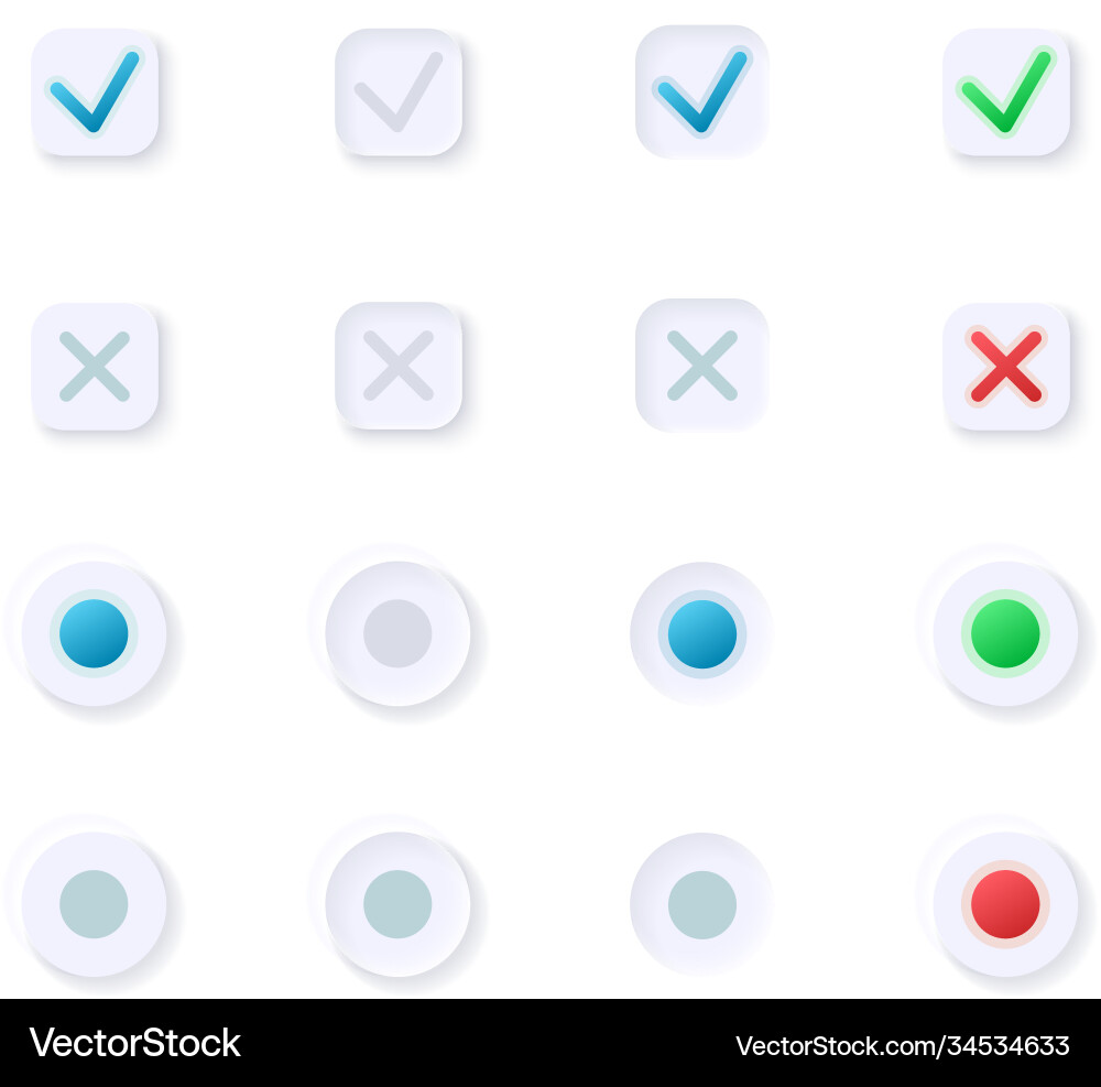 Checkboxes for media ui elements kit Checkboxes for media ui elements kit vector image