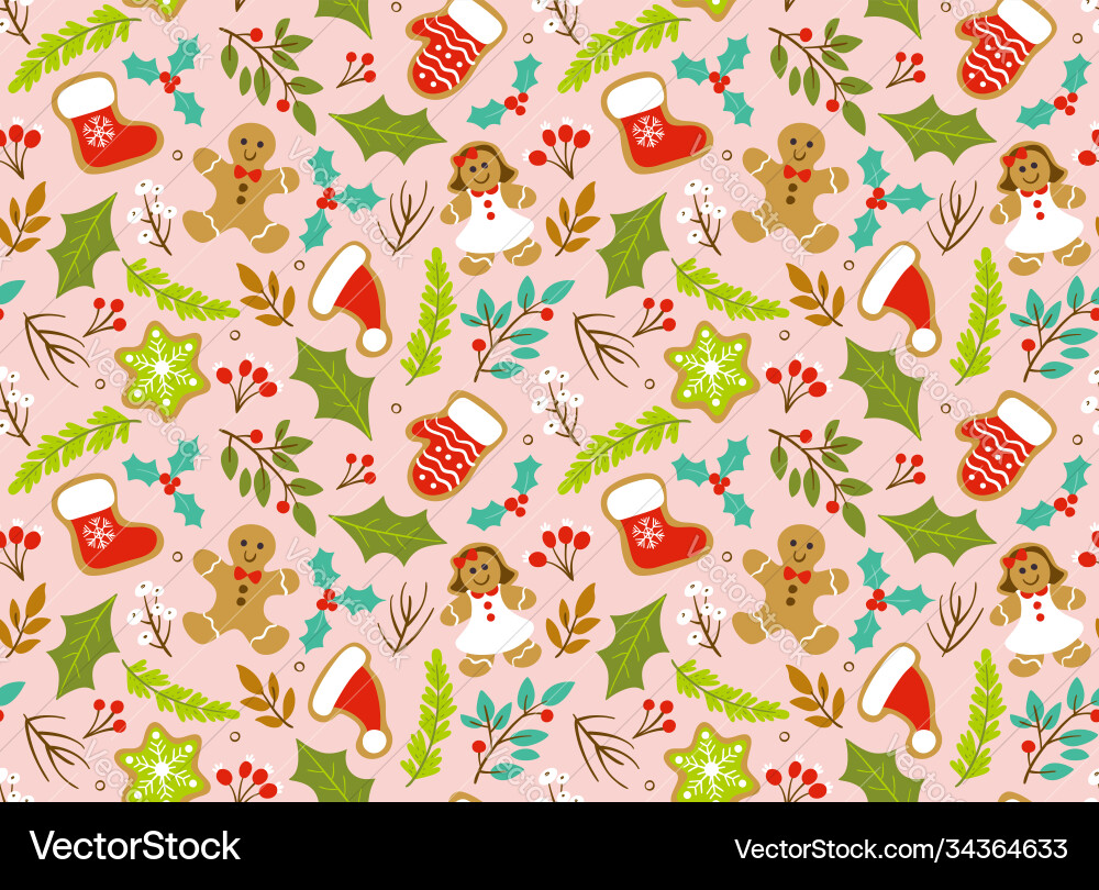 Gingerbread Vector Pattern Christmas Gingerbread Pattern Royalty Free Vector Image