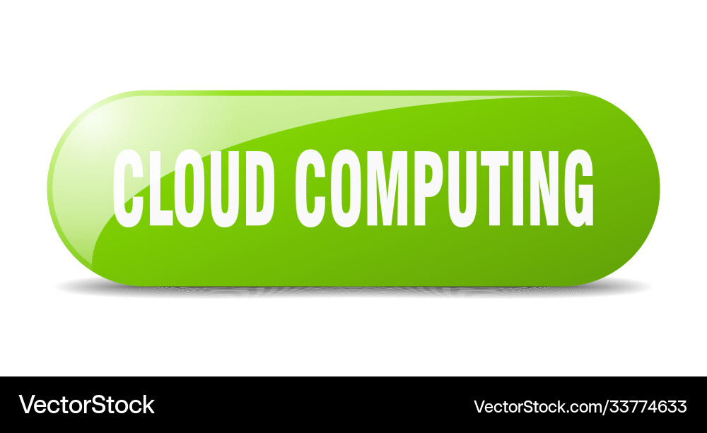 Cloud computing button sticker banner rounded vector image