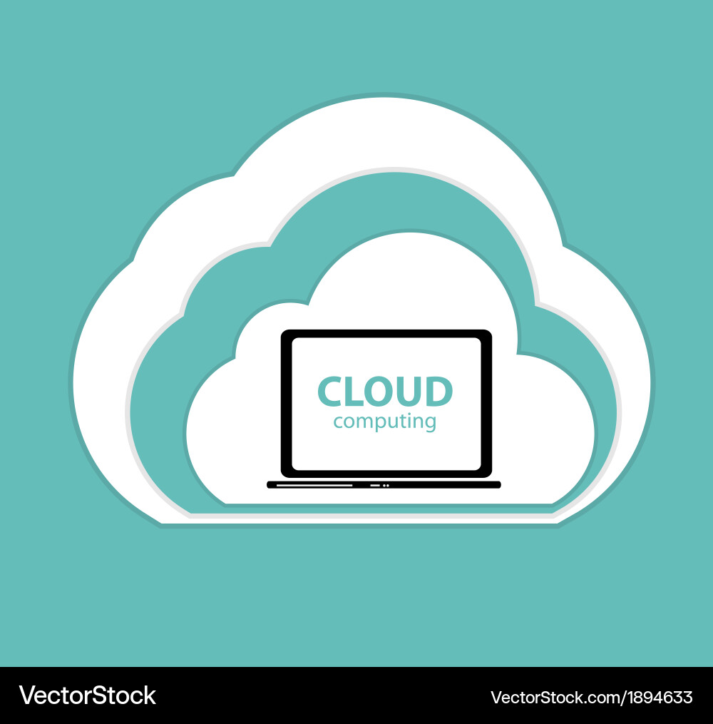 Cloud computing concept on different electronic Vector Image
