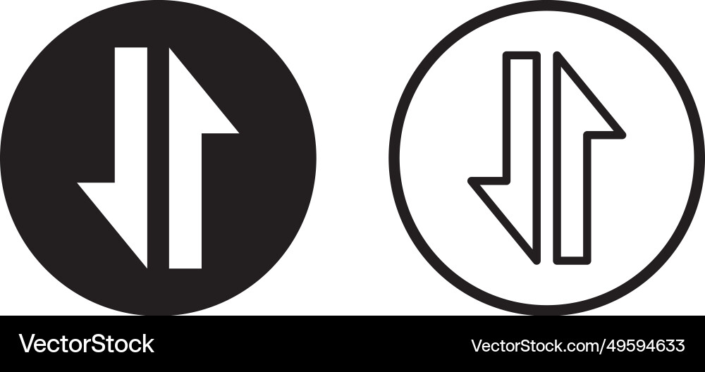 Exchange data icon set in two styles isolated Exchange data icon set in two styles isolated vector image