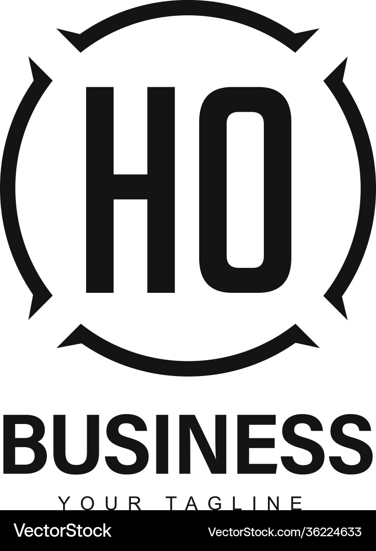 Ho initial a logo design with abstract style vector image