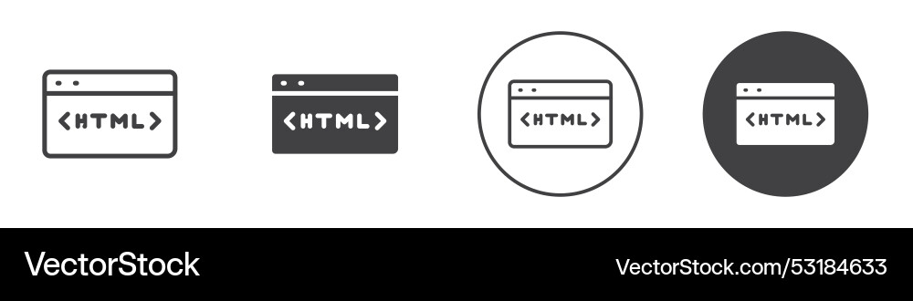 Html code with meta tags icon logo outline Html code with meta tags icon logo outline vector image