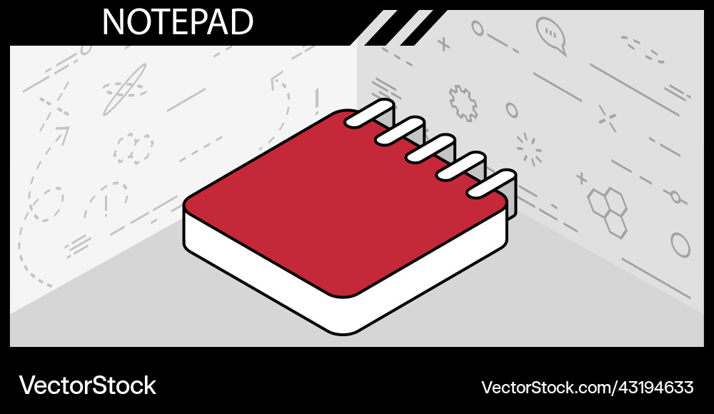 Notepad isometric design icon web 3d colorful Notepad isometric design icon web 3d colorful vector image