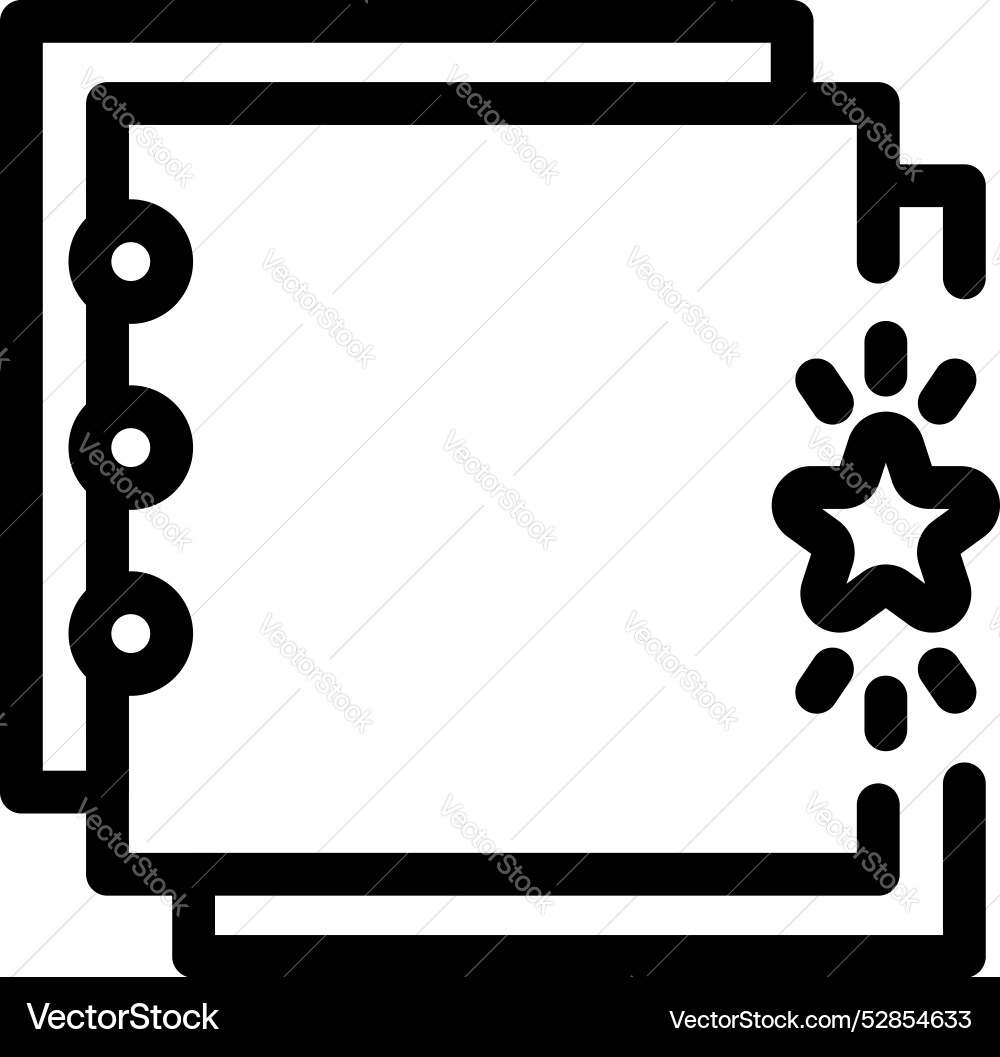 Notepad with star shining representing highlighted Notepad with star shining representing highlighted vector image