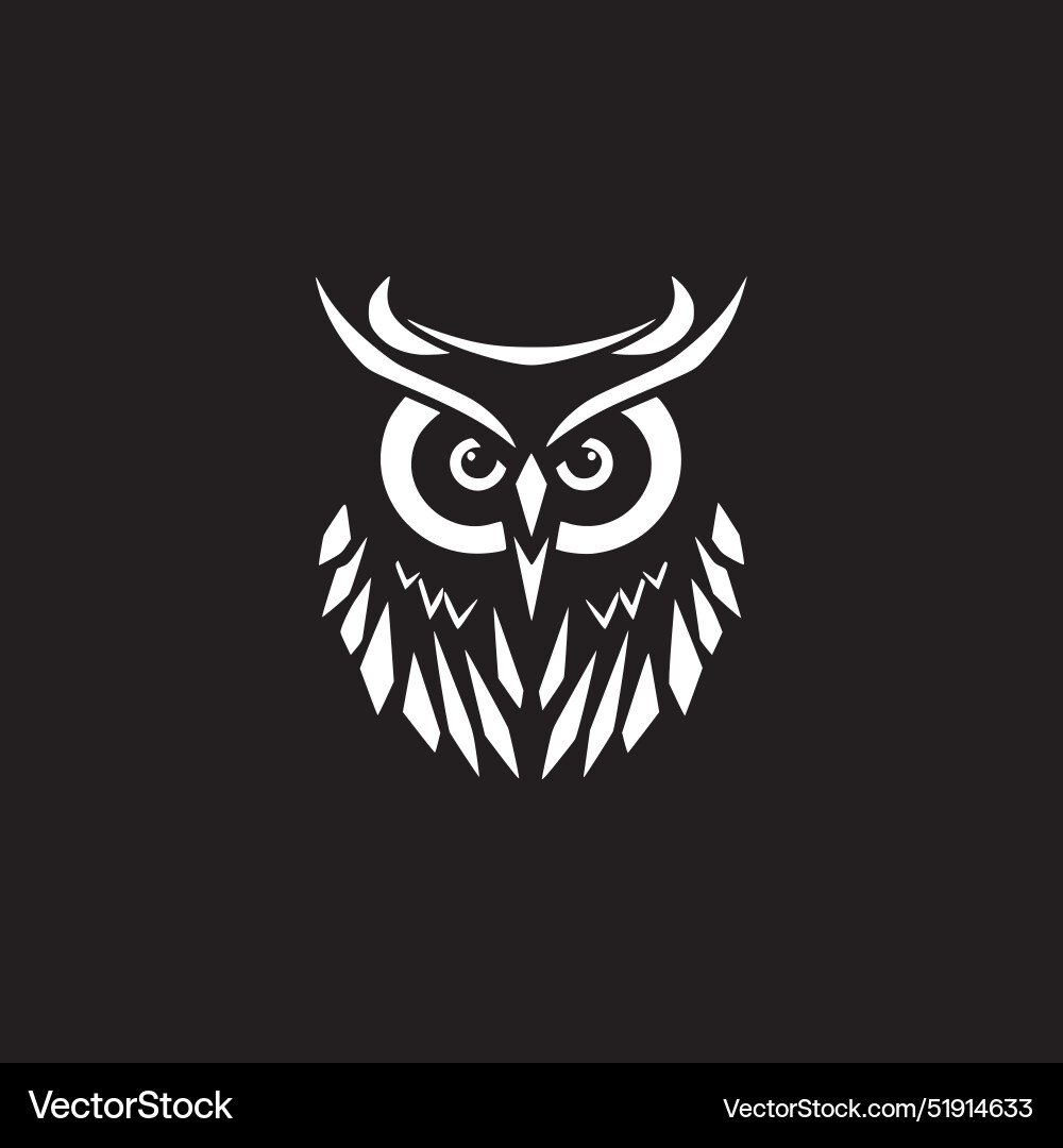 Owl - schwarz-weiß isolierte Ikone Owl - schwarz-weiß isolierte Ikone Vektorbild