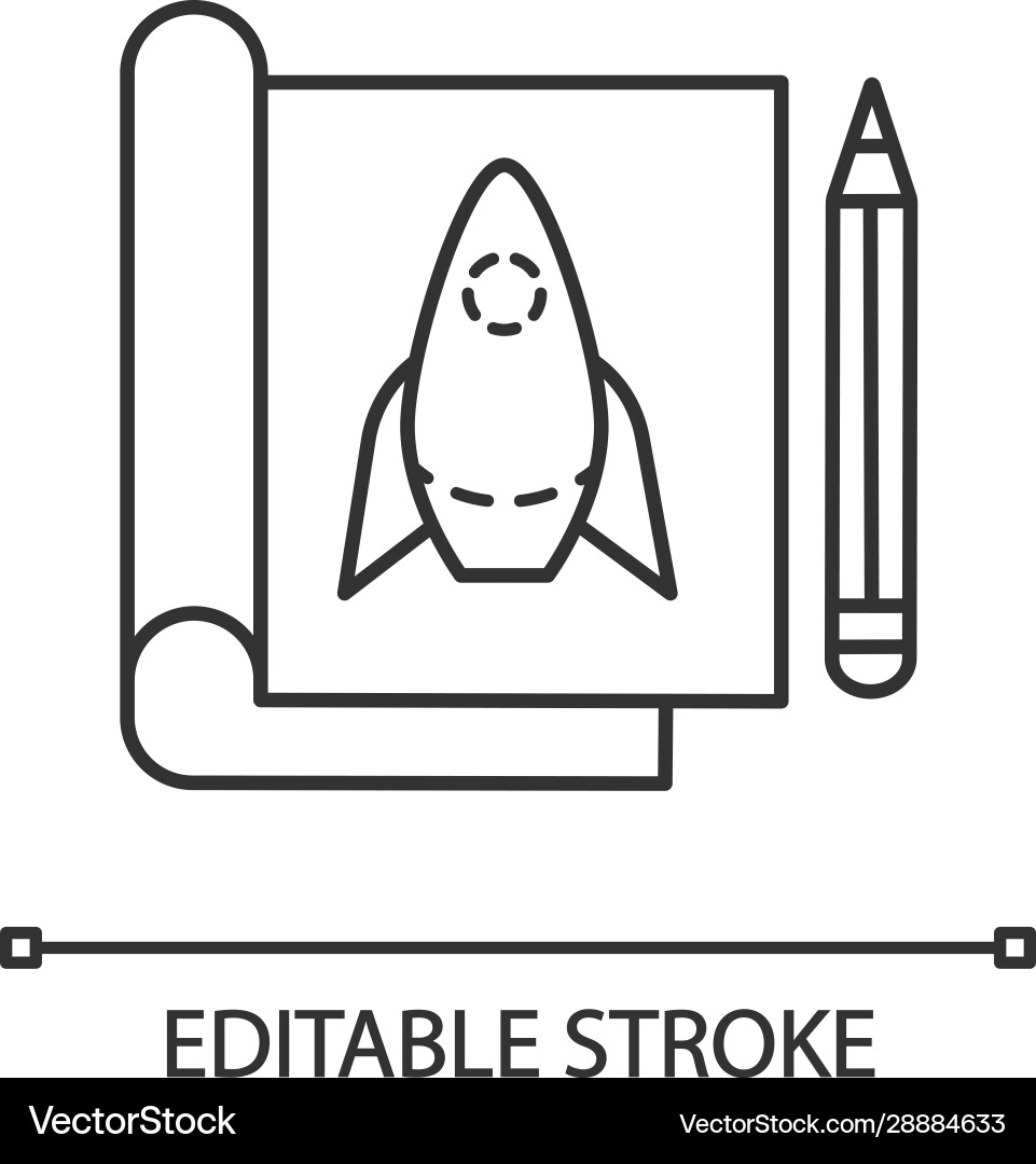 Product Prototype Icon - Rocket Sketch Vector Image