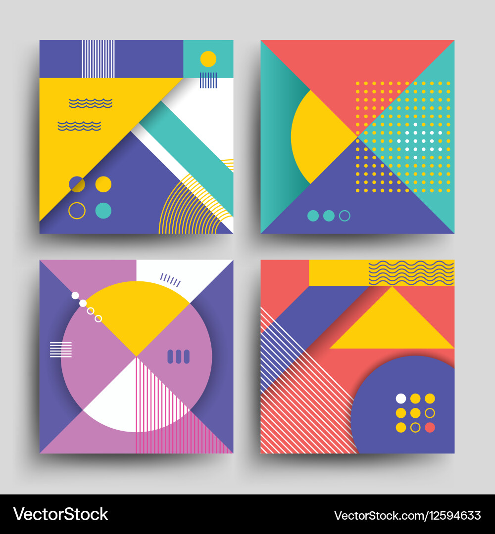 Retro patterns with abstract simple geometric Vector Image