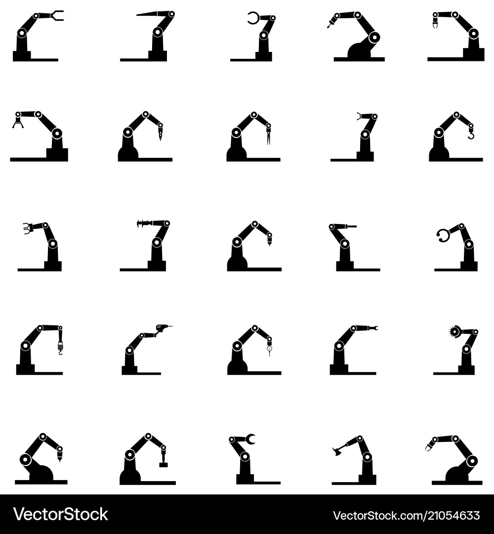Robot icon set vector image