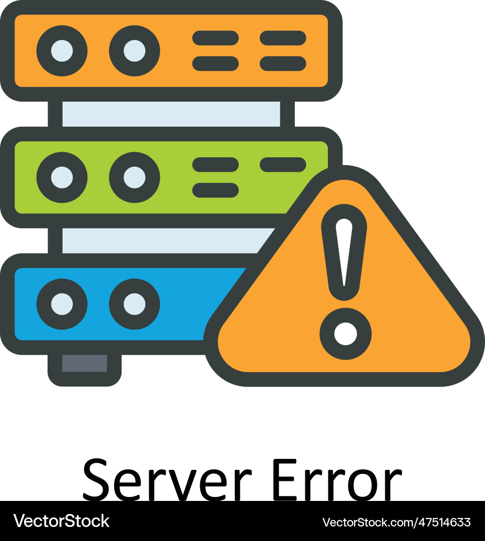 Server error fill outline icon design illu vector image