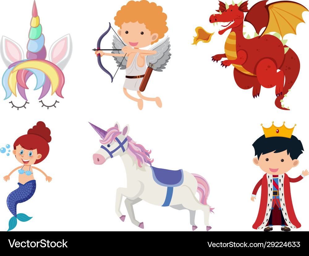 Set isolated objects theme fairytale Set isolated objects theme fairytale vector image