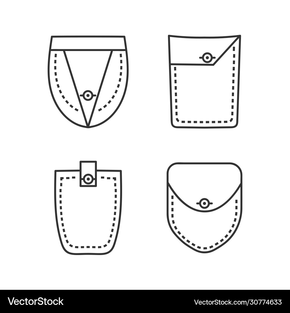 Set patch pockets Vector Image