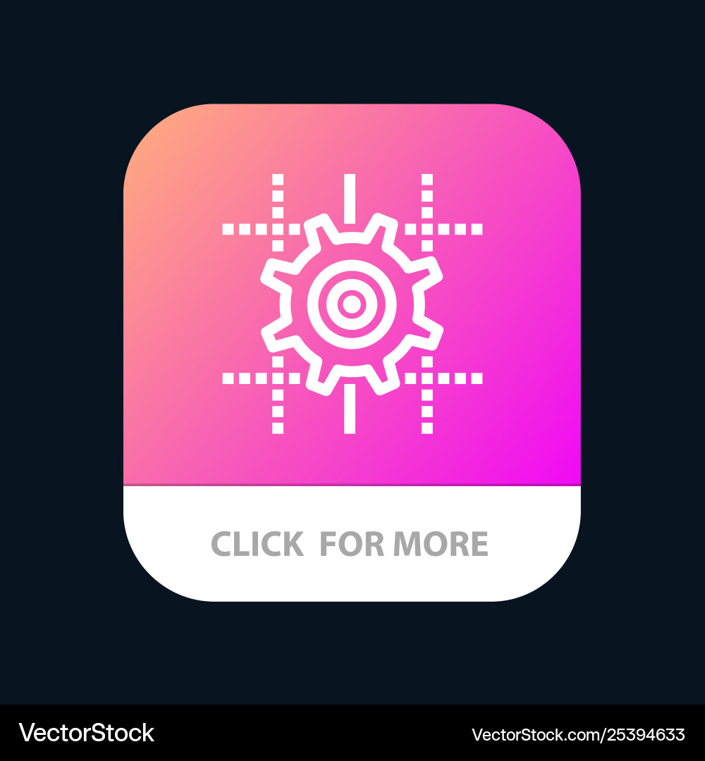 Setting gear computing line mobile app button Setting gear computing line mobile app button vector image