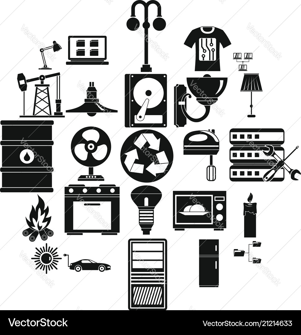 Transformer icons set simple style Transformer icons set simple style Vector Image