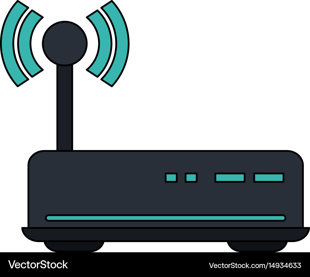 White background with wireless router vector image