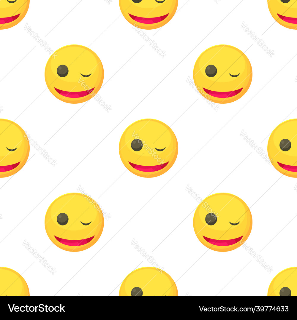 Winking smiley pattern seamless Vector Image