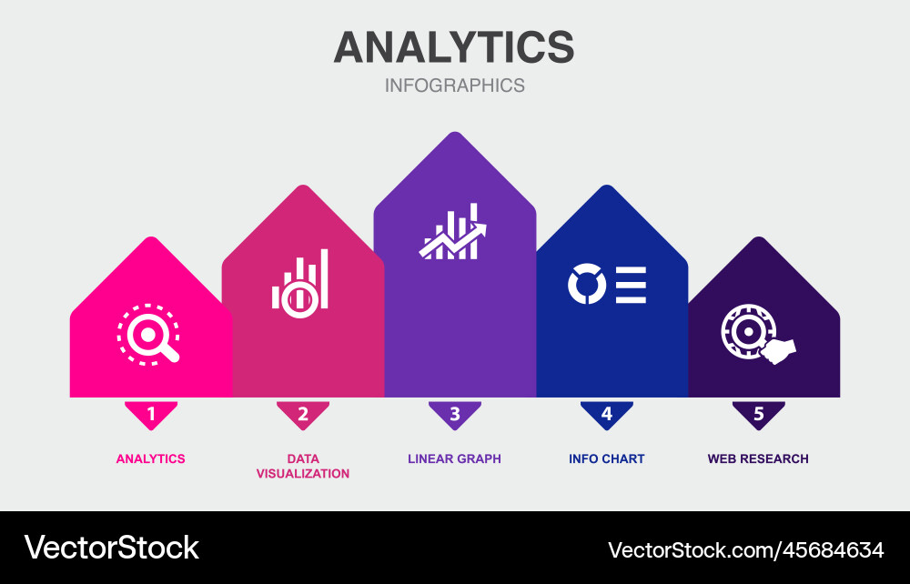 Analytics data visualization linear graph info vector image