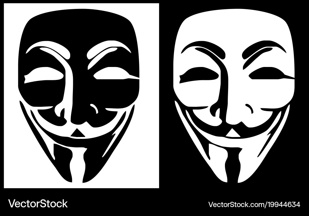 Anonymous Mask Icon - Hacker Symbol vector image