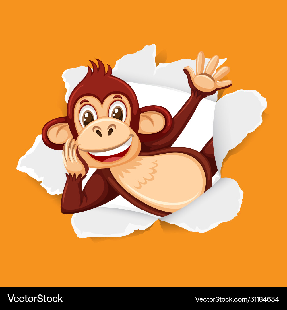 Background template design with wild monkey Background template design with wild monkey vector image